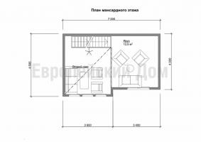 Finsk hus 6x7 med den anden lys og panoramavinduer for kendere