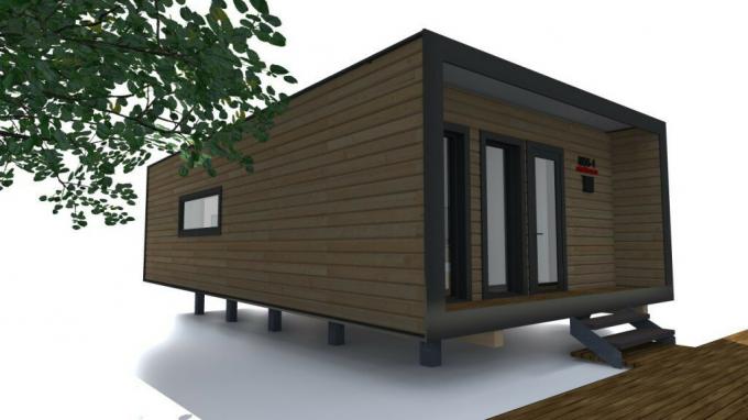 modulopbygget hjem projekt. Bare det samme startpakken - køkken-stue, soveværelse og badeværelse. Kilde - YARSNIP