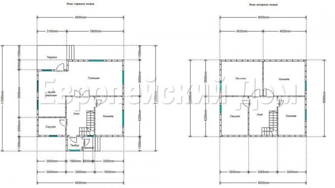 Layout af huset. Foto kilde: dom-bt.com