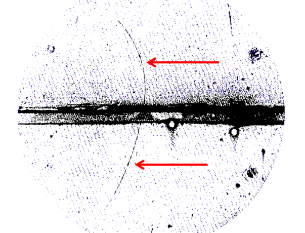 Bubble spor af flyvende positron