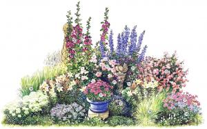 Blomsterbed "Kejserinde": en luksuriøs blomsterhave til sommer smagfulde (3 m) ordning, fotos, beskrivelse